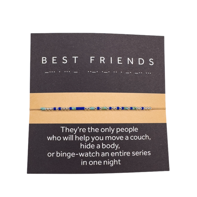 Morse code ankle bracelet "BEST FRIENDS" - Silver