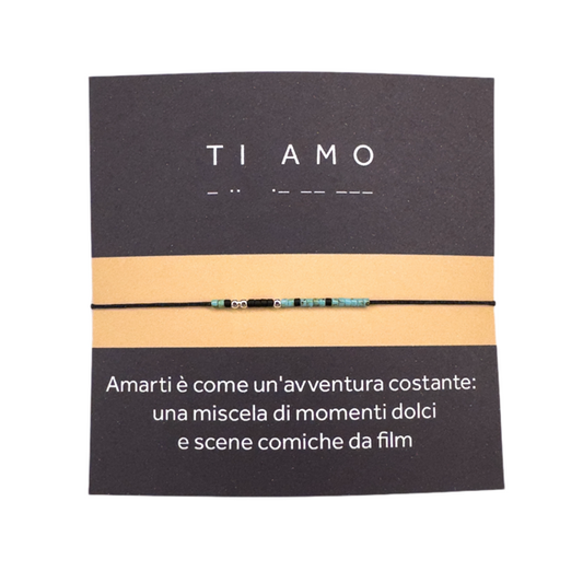 Morse code bracelet "TI AMO" - Silver