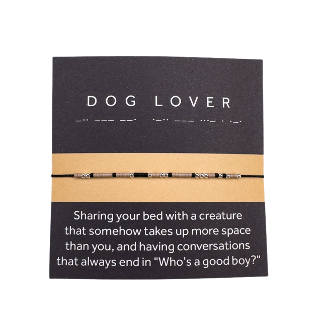 Morse code bracelet "DOG LOVER" - Silver