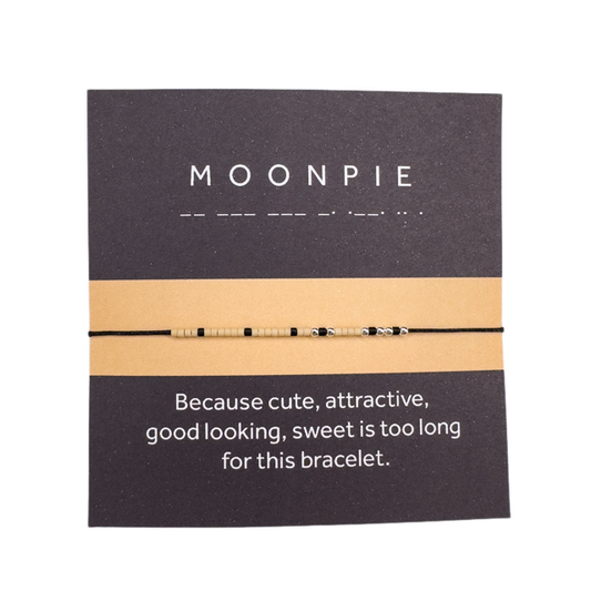 Morse code bracelet "MOONPIE" - Silver