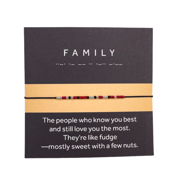 Morse code bracelet "FAMILY" - Silver