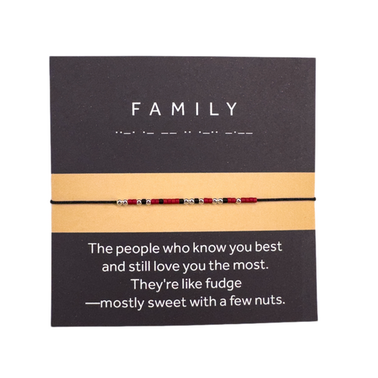 Morse code bracelet "FAMILY" - Silver