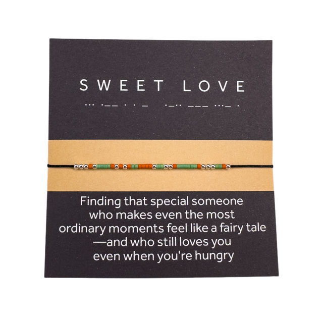 Morse code bracelet "SWEET LOVE" - Silver