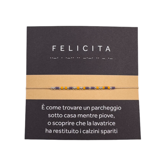 Morse code ankle bracelet "FELICITA" - Silver