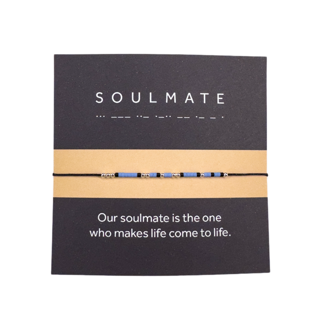 Morse code bracelet "SOULMATE" - Silver