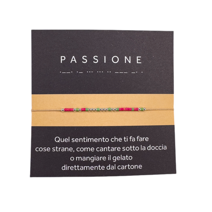 Morse code bracelet "PASSIONE" - Silver