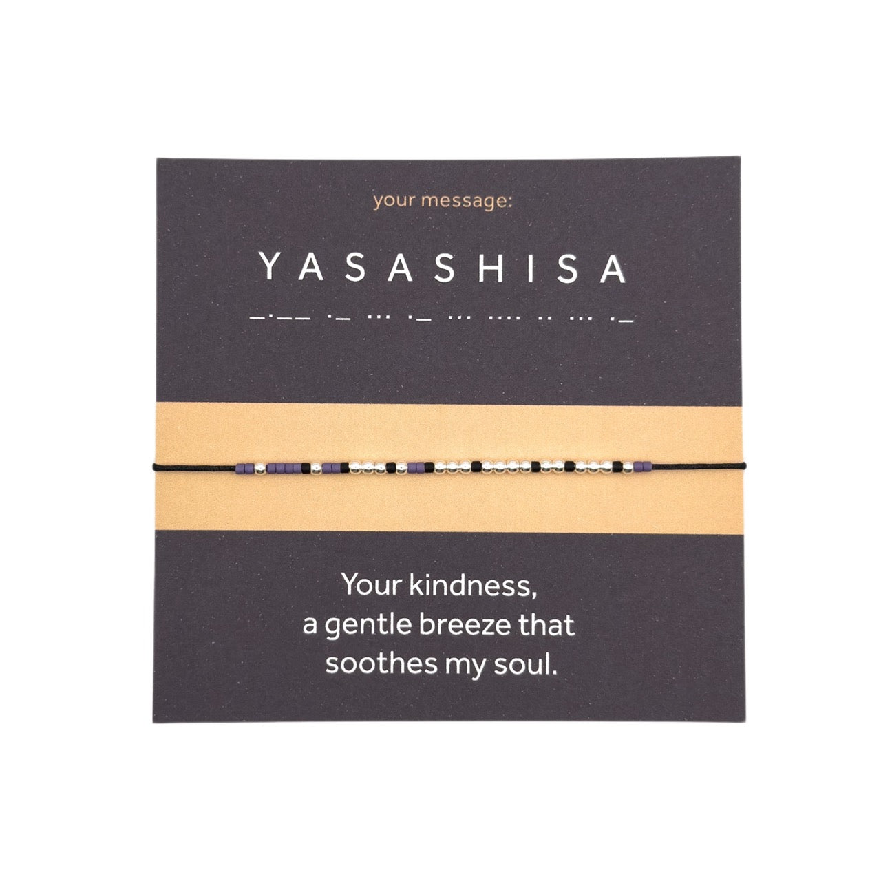 Morse code bracelet "YASASHISA" - Silver