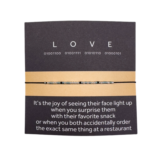 Binary code bracelet "LOVE"- Silver