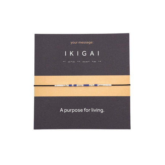 Morse code bracelet "IKIGAI" - Silver