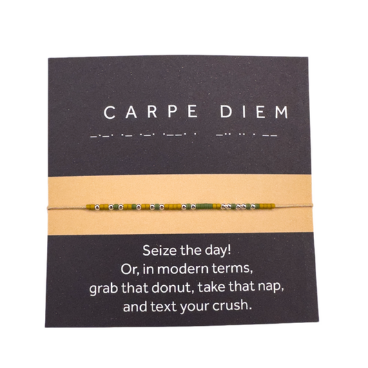 Morse code ankle bracelet "CARPE DIEM" - Silver