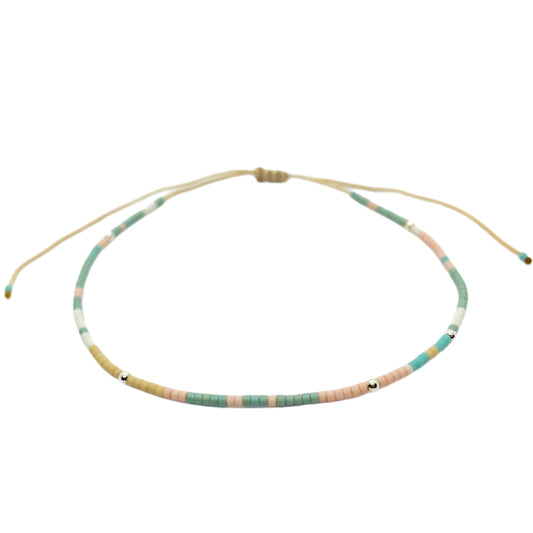 Colorful anklet - Silver