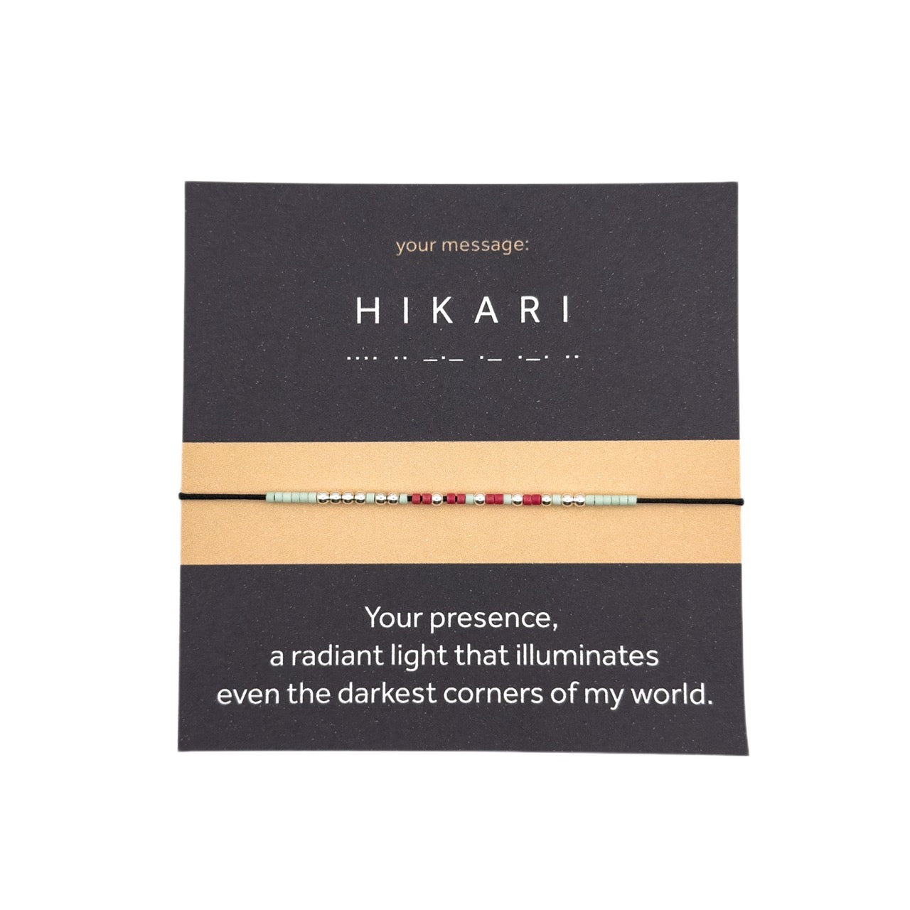 Morse code bracelet "HIKARI" - Silver