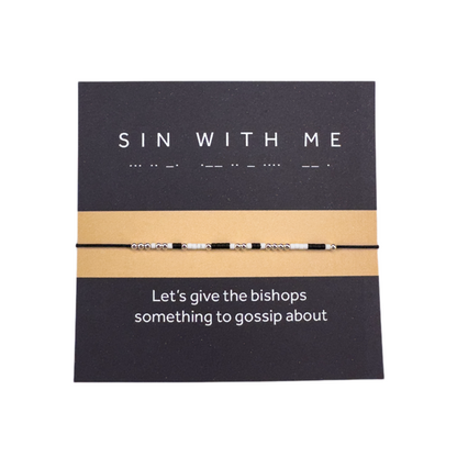 Morse code bracelet "SIN WITH ME" - Silver