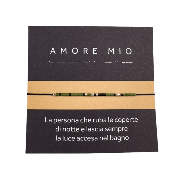 Morse code bracelet "AMORE MIO" - Silver