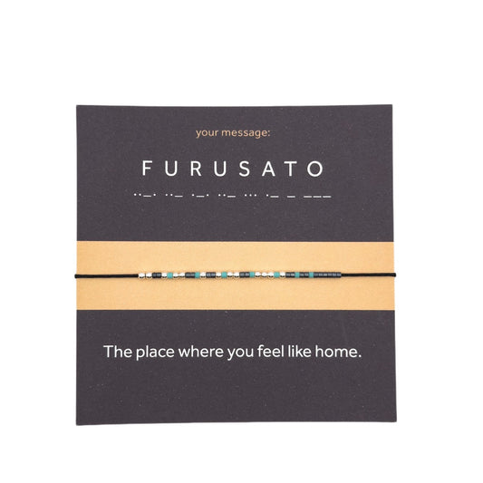 Morse code bracelet "FURUSATO" - Silver