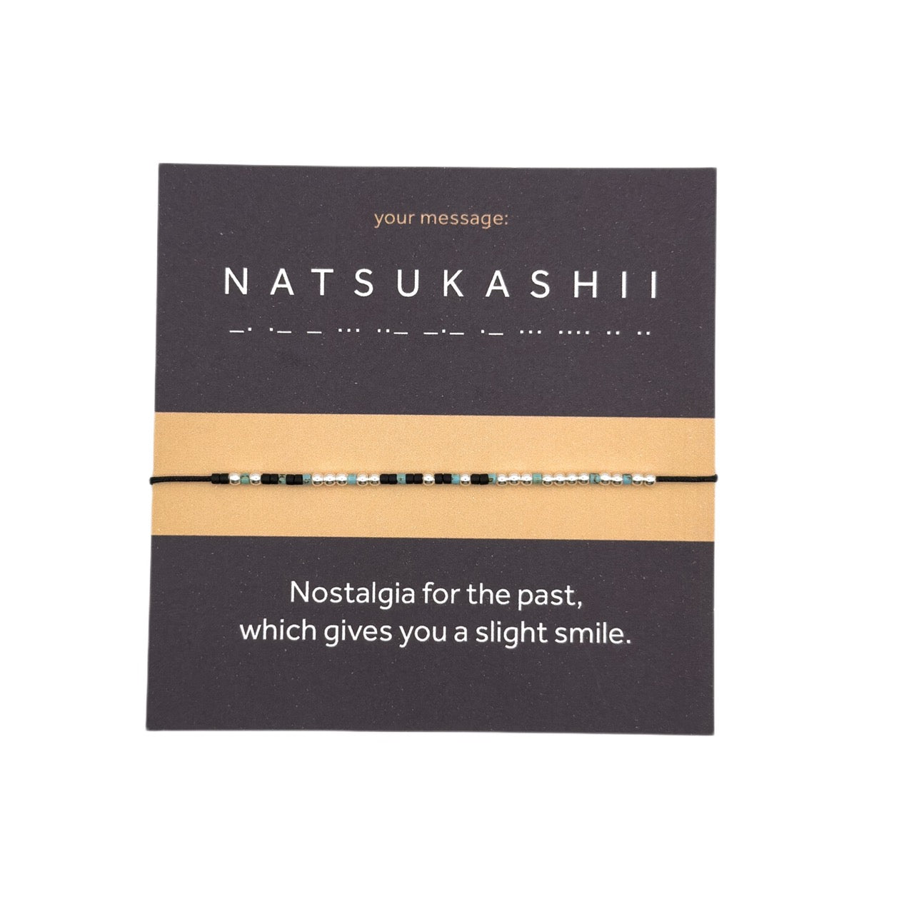 Morse code bracelet "NATSUKASHII" - Silver