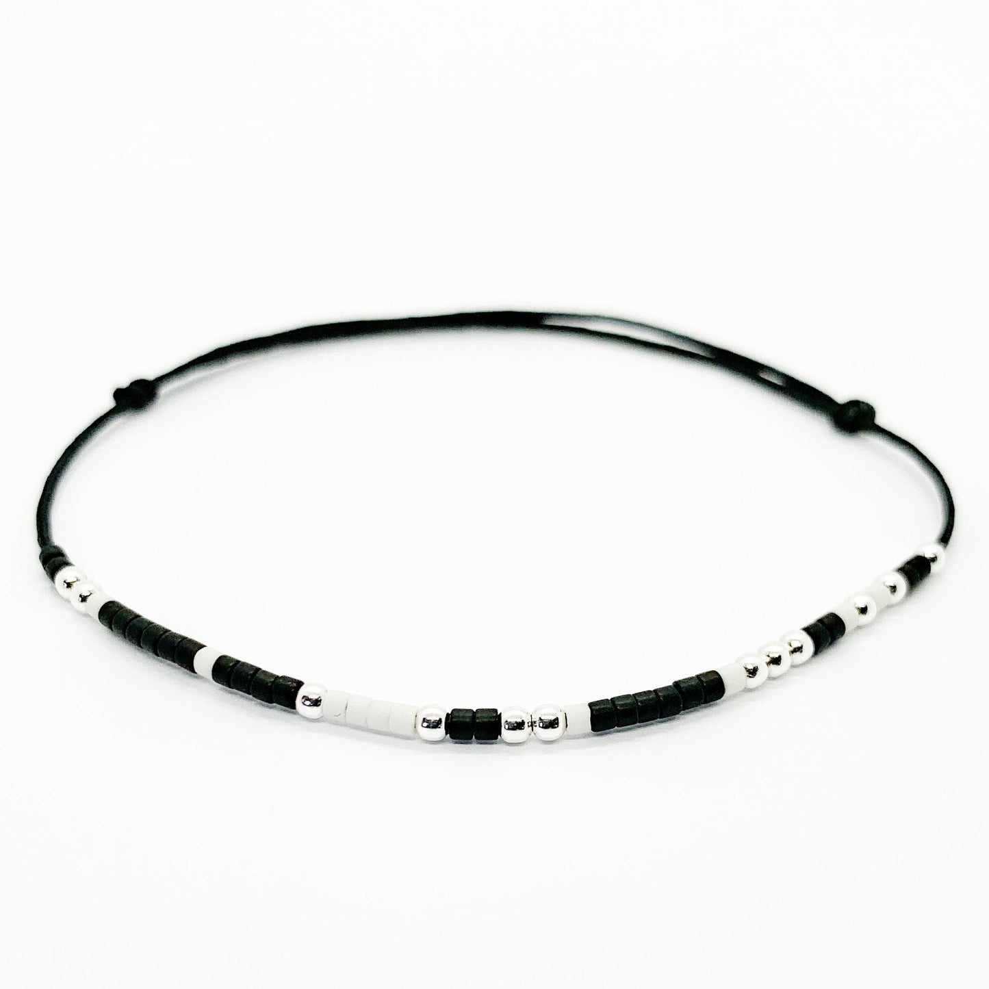 Custom Morse code bracelet - Silver